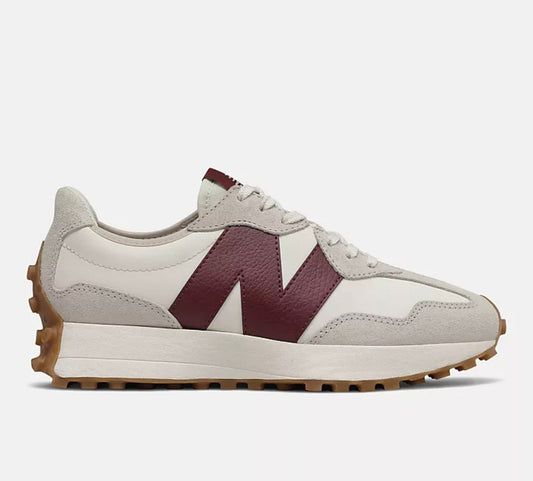 New Balance 327  White/Burgundy