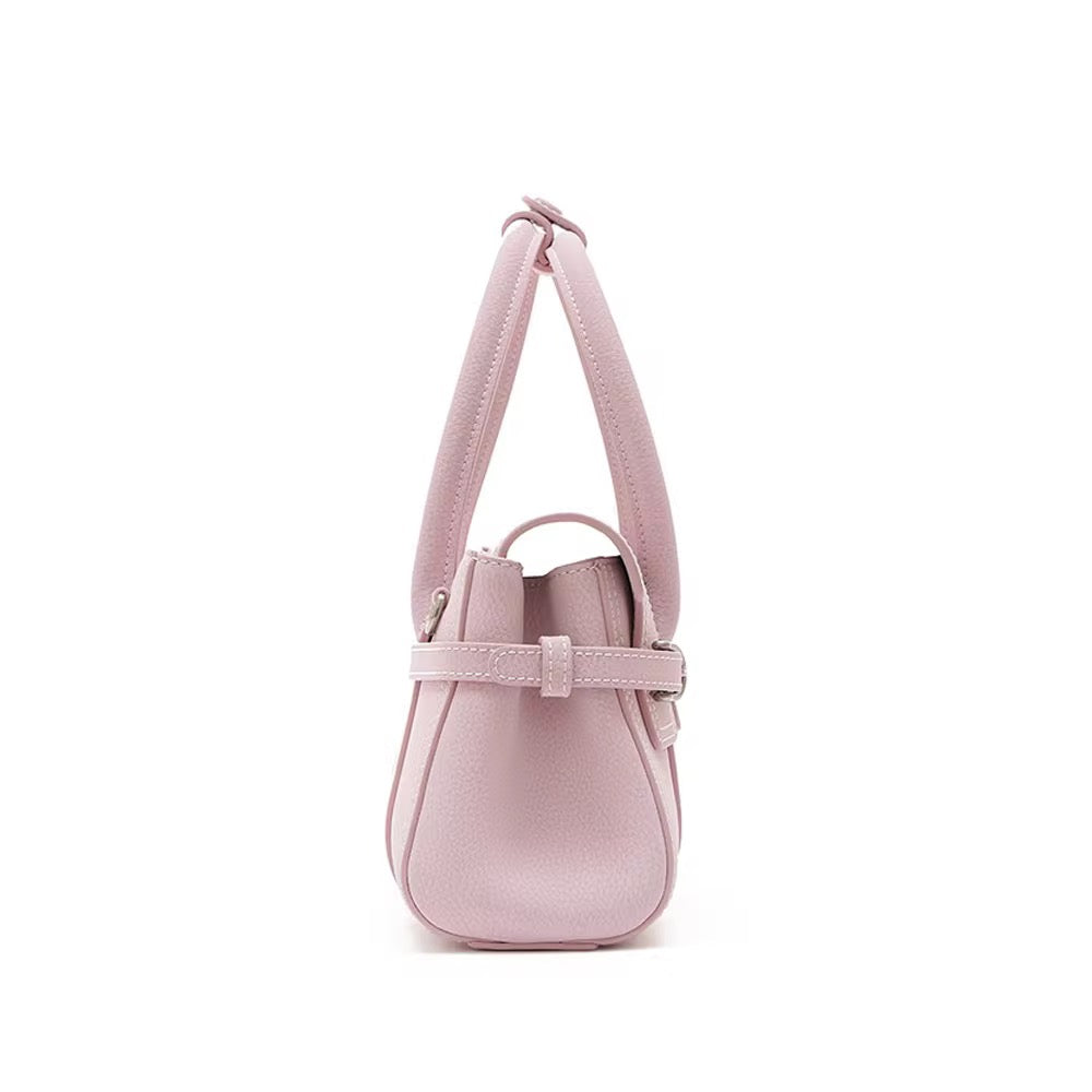 Lara Structured Top Handle Leather Bag