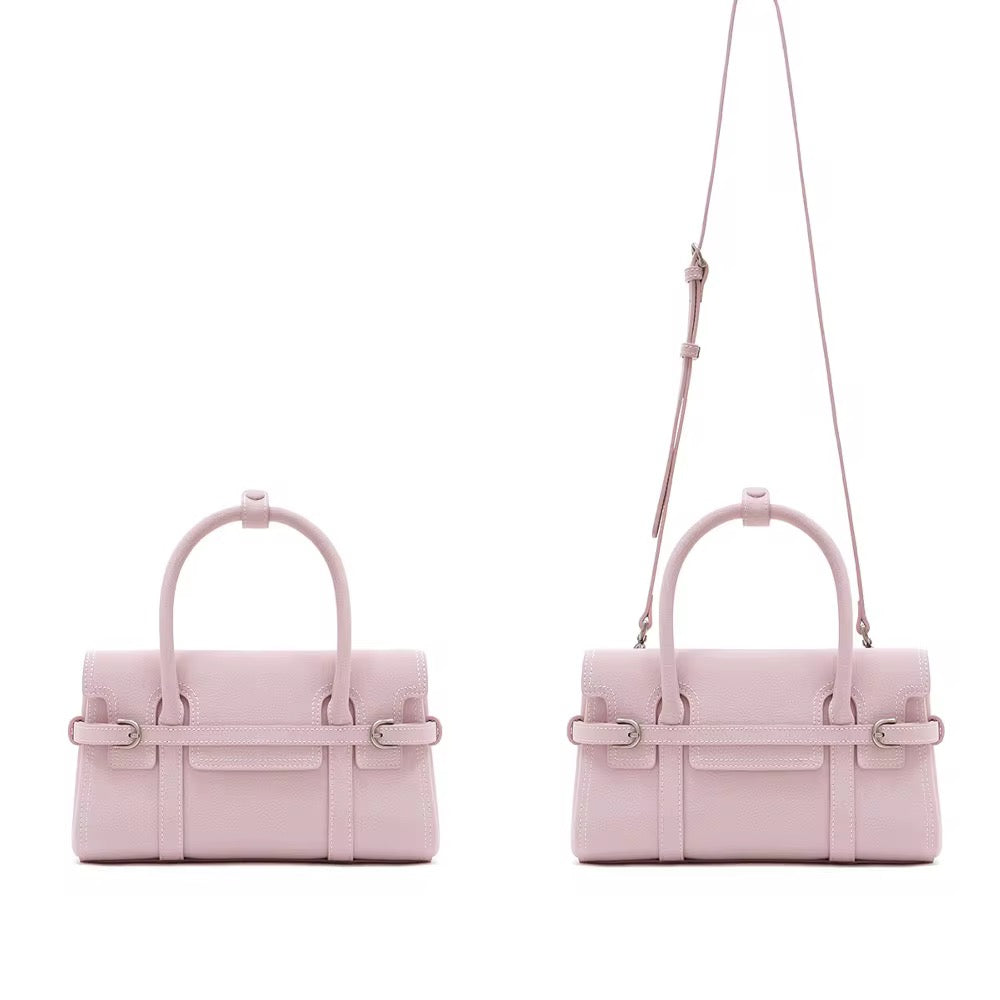 Lara Structured Top Handle Leather Bag
