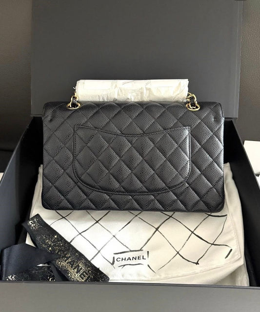 Chanel Medium Classic Flap  Black  (Mint, Full Set)