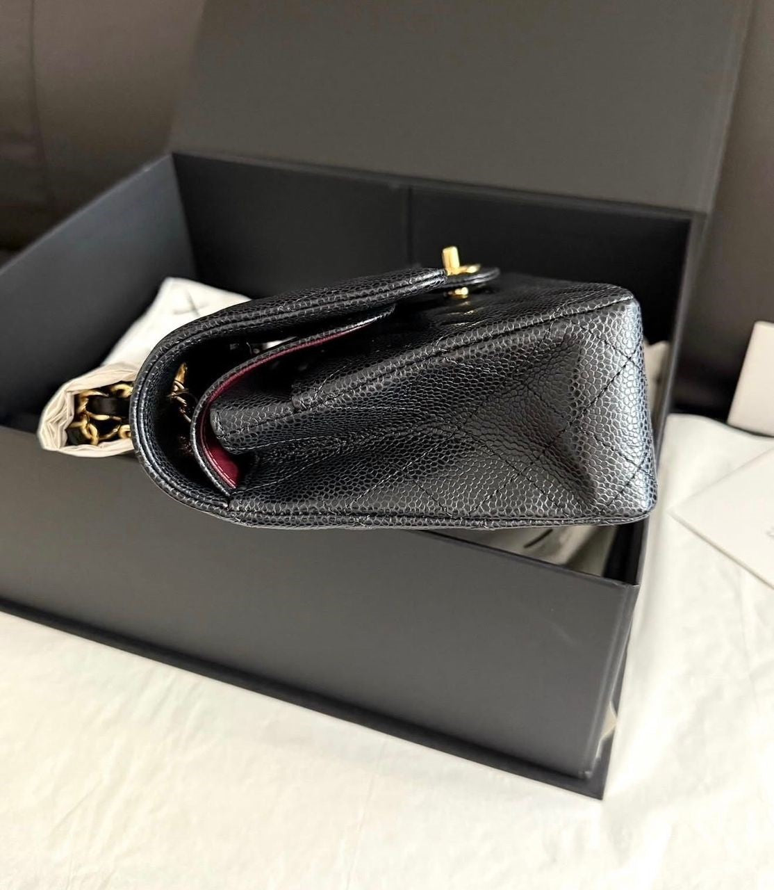 Chanel Medium Classic Flap  Black  (Mint, Full Set)