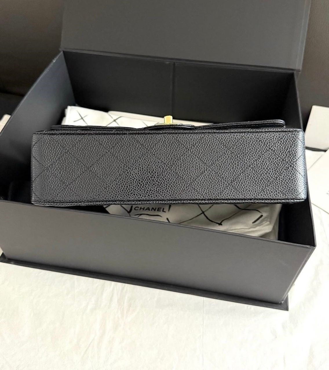 Chanel Medium Classic Flap  Black  (Mint, Full Set)