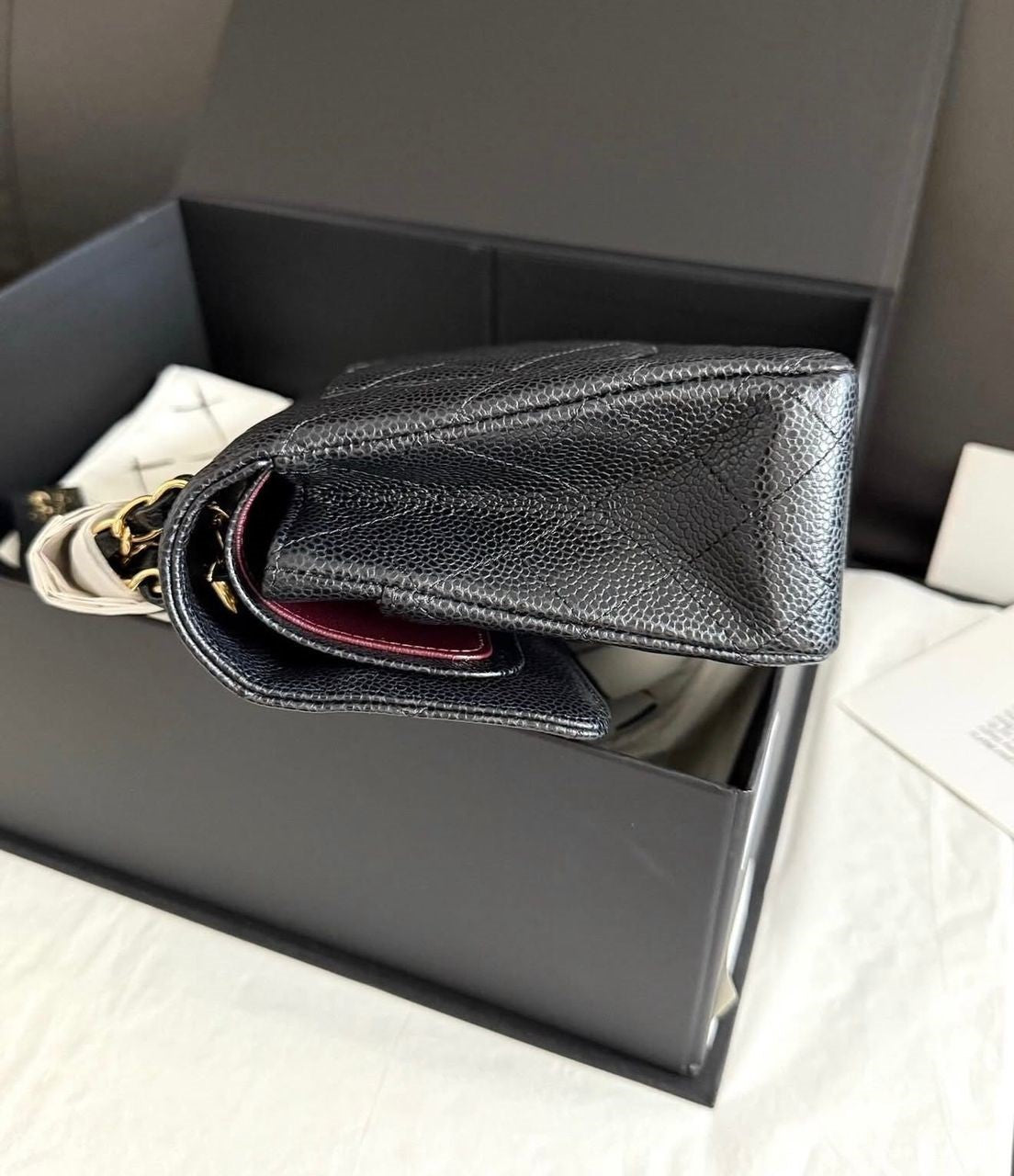 Chanel Medium Classic Flap  Black  (Mint, Full Set)