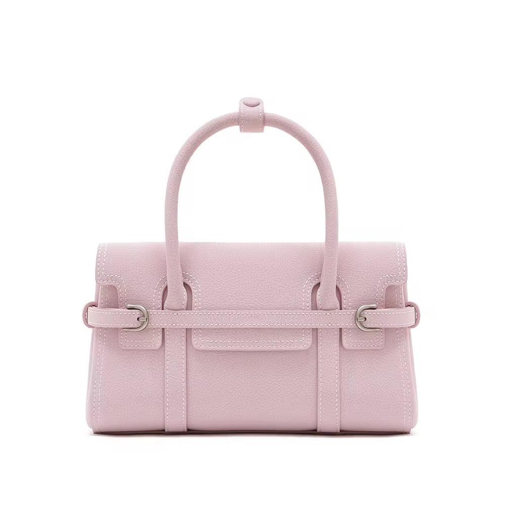 Lara Structured Top Handle Leather Bag