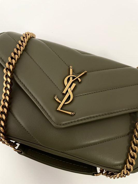 Saint Laurent LouLou  Olive Green with Gold Hardware
