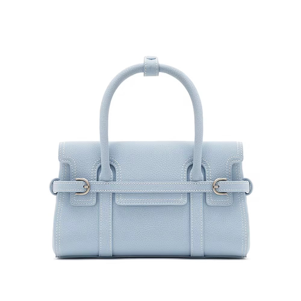 Lara Structured Top Handle Leather Bag