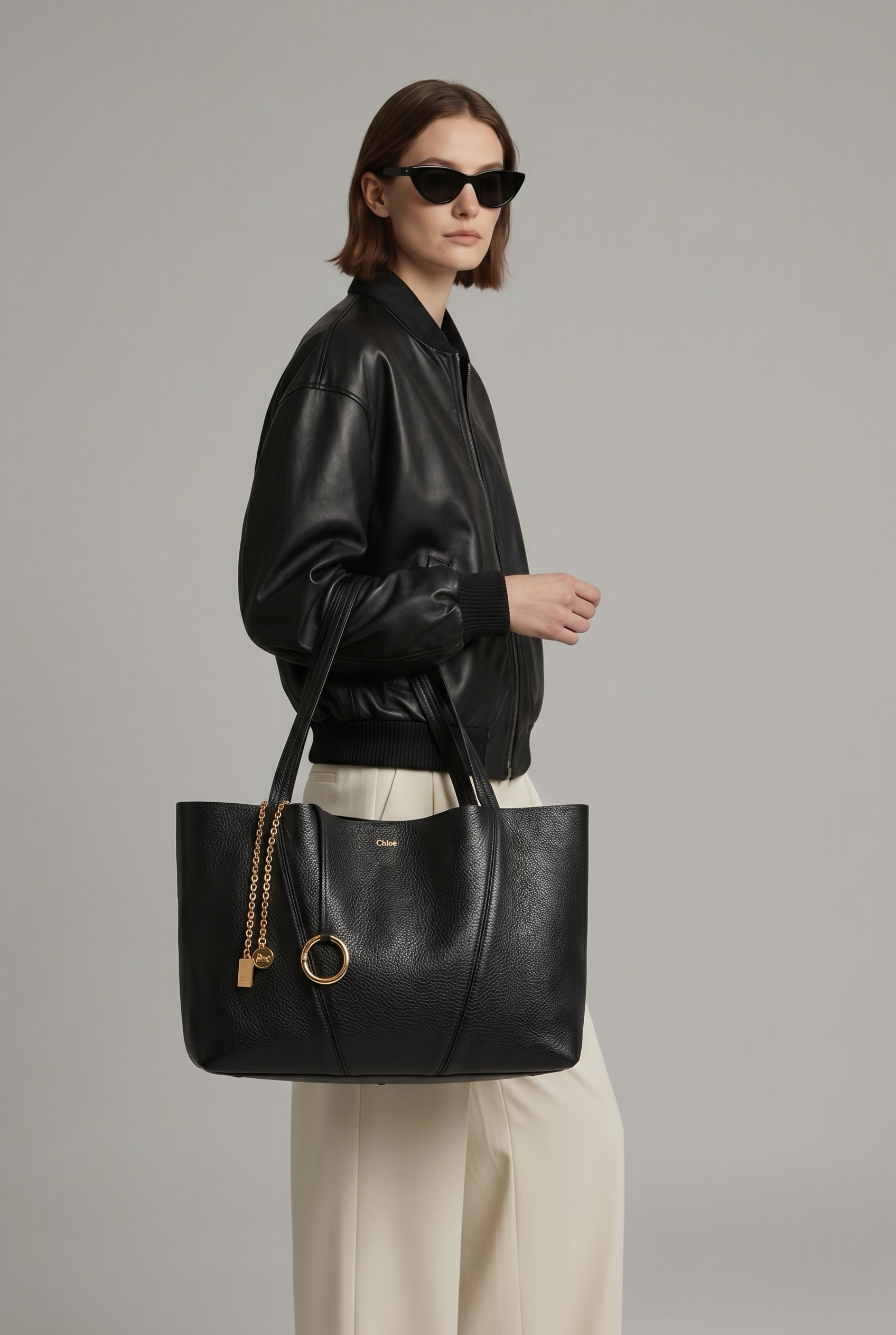 CHLOÉ
Calfskin Spin East-West Tote Bag