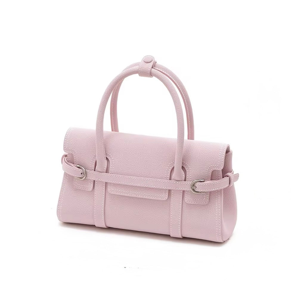 Lara Structured Top Handle Leather Bag