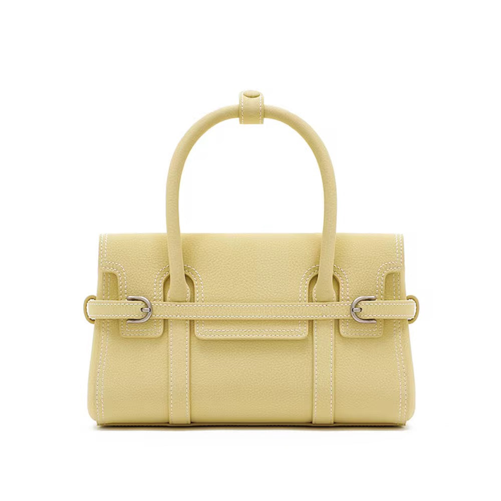 Lara Structured Top Handle Leather Bag