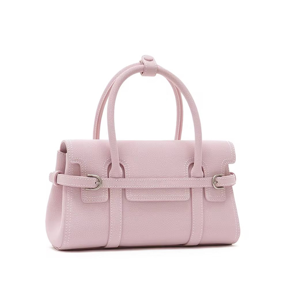 Lara Structured Top Handle Leather Bag