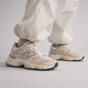 New Balance 9060 Suede & Mesh Sneakers – Beige / Tan
